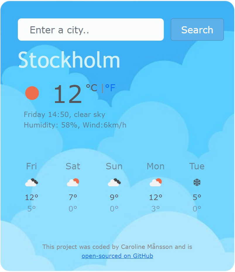 Weather app preview